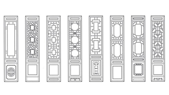 黄石喜迎门中式花格CAD设计图样式大全