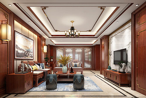 黄石小清新格调的现代简约别墅中式设计装修效果图
